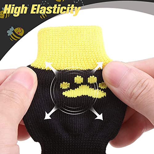 Anti Slip Dog Socks to Prevent Licking Paws for Hot Pavement (Black & Yellow / X-Large)