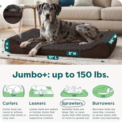 Ultra Plush & Suede Luxe Lounger Orthopedic Pet Bed (Jumbo Plus/XXL / Chocolate)