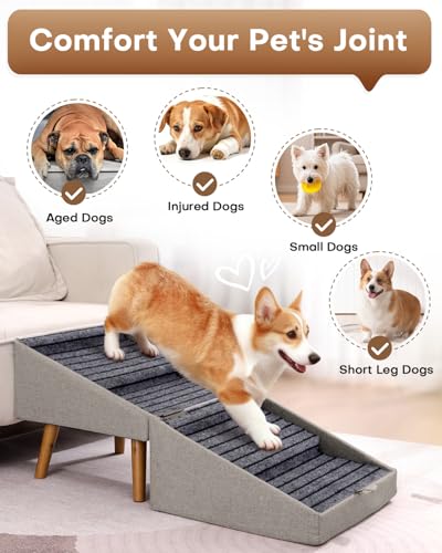 Dog Ramp for Bed & Couch (17.13" H-Hemp Green)