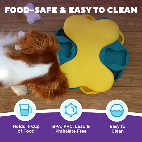 Nina Ottosson Dog Tornado Dog Toy Treat Puzzle (Dog Tornado (Yellow and Blue) / 1 Count (Pack of 1))