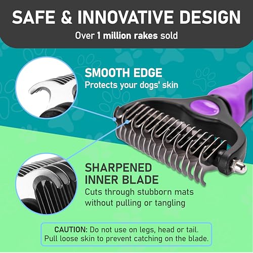 Pet Grooming Brush (Purple / L)
