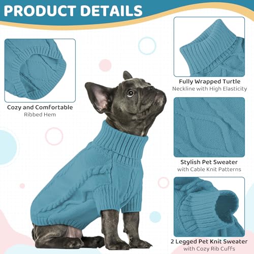 Small Dog Sweater for Small Dogs Boy (Small / Peacock Blue)