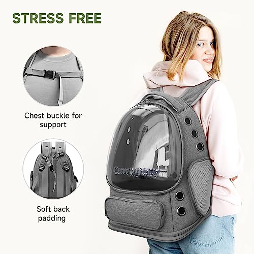 Cat Backpack Carrier Large Space Bubble Backpack up to 12lbs Grey (Dark Gray)