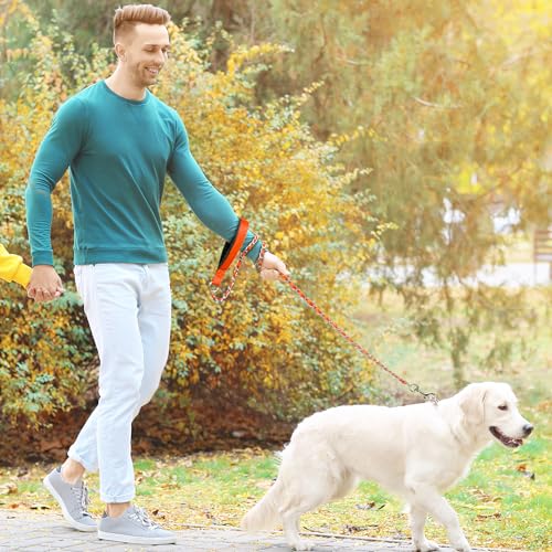Metal Chain Dog Leash Chew Proof for Dogs (Orange / 6FT 3.0mm (Medium dogs))