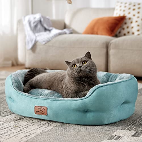 Small Dog Bed Washable (25"L x 21"W x 8"Th / Washed Blue)