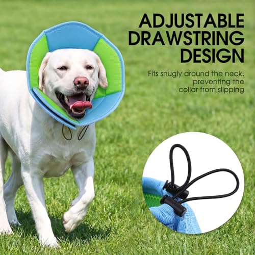 Dog Cones for Medium Dogs Soft Cone for Dogs to Stop Licking (Light Blue / Medium)
