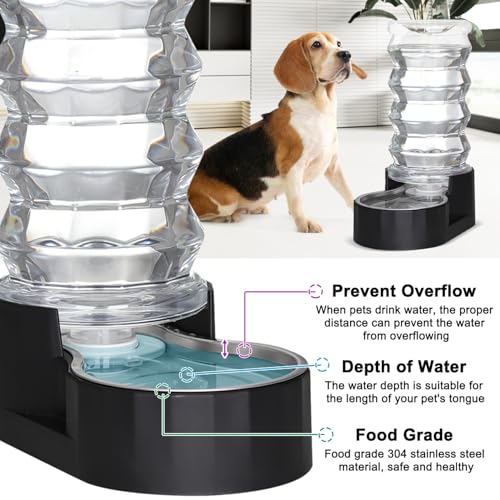 8L Dog Water Bowl Dispenser (8L / Dark Black)
