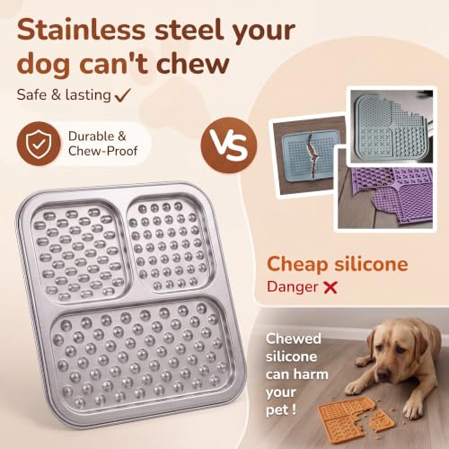 2 Pack Stainless Steel Lick Mat for Dogs & Cats (2 Pack)