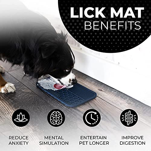 Dog Lick Mat for Dogs (2 Pack / Black/Navy)