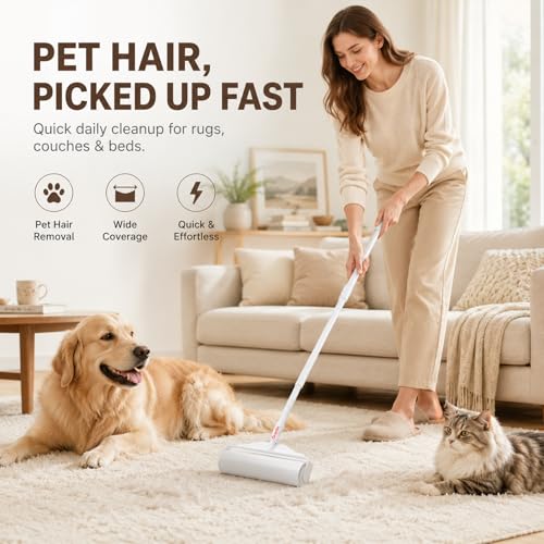 Large Lint Roller for Pet Hair (6-roll)