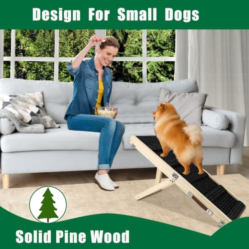 Small Dog Ramp Adjustable Portable Folding Wooden Ramp 32" Long (LGPT / 80CM/Black)
