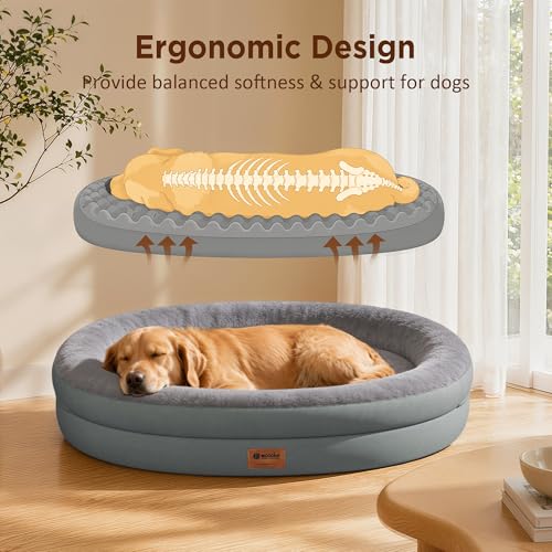 Waterproof Orthopedic Dog Bed for Large Dogs (Grey / 44"L x 32"W x 7.5"Th)