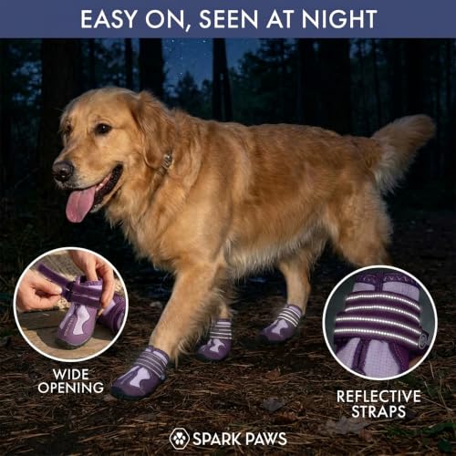 365 Dog Shoes (365 Purple / Size 3: 2"x2.36"(W*L) (Pack of 4))