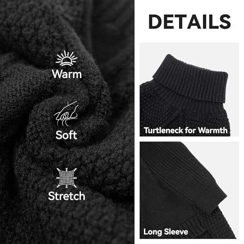 Dog Sweater Long Sleeve Warm Sweaters for Giant Breed Dogs Boy Girl (Black / XXXX-Large)