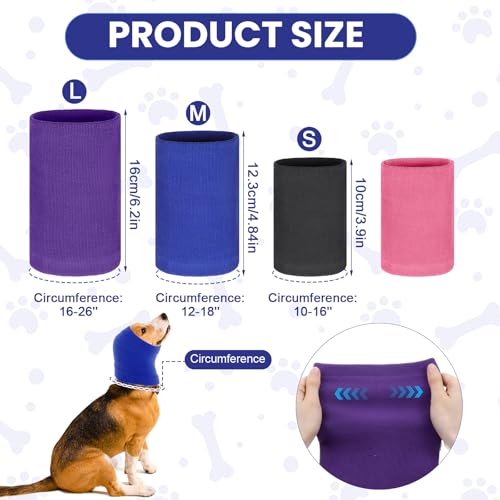 4 Pcs 3 Size Dog Ear Muffs (Pink+Gray+Blue+Purple / 2 Small+Medium+Large)