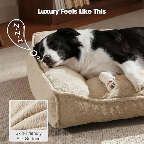 Orthopedic Dog Bed Large Sized Dog (Beige / 38"L x 28"W x 8.5"Th)