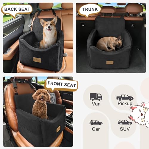 Dog Car Seats for Small Medium Dogs Under 35lbs (Black / Small/Medium)