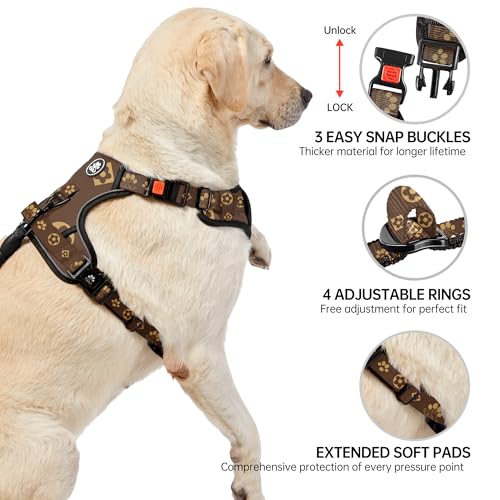 Dog Harness for Medium Sized Dog (Dark Brown / Medium)