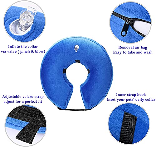 Inflatable Dog Cone Collar for After Surgery (Blue / Large (Neck: 15"-18"))