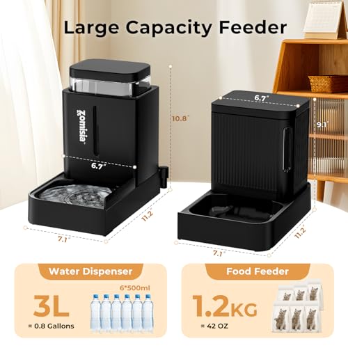 Gravity Cat Feeder and Water Dispenser (0.8 Gallon x 2 / Grey)