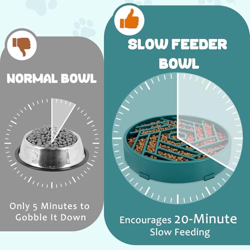 Slow Feeder Dog Bowl (green)