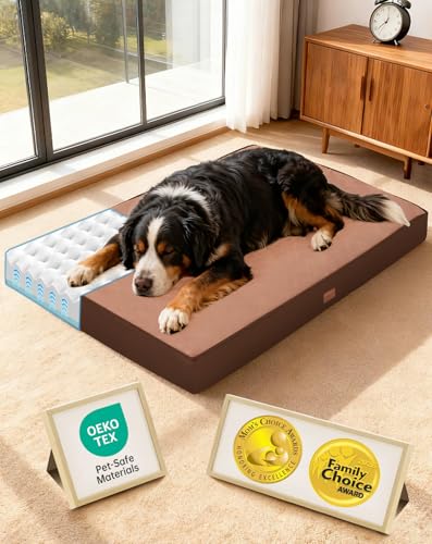 Orthopedic Waterproof Large Dog Bed (47" x 29" x 4" (For Crate) / 04-Brown)