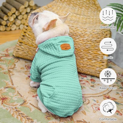 Dog Hoodies Sweater for Large Dogs (Mint Green / 2XL (Back: 27",Chest: 35.5", Neck: 25"))