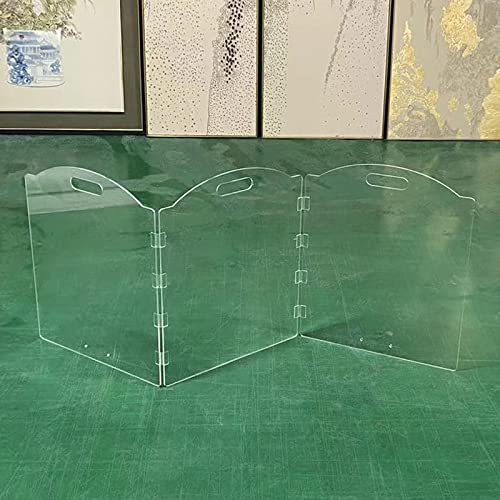 Clear Acrylic Freestanding Dog Gates for the House (3 Panel - 60''W x 24''H)
