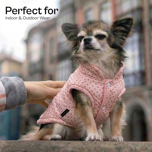 Dog Jacket Pink Winter Coat (2XL / Polka Dot Jacket Pink)