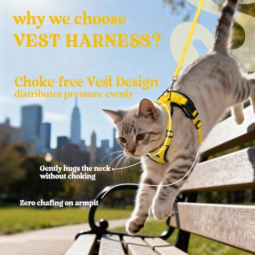 Cat Harness and Leash Set (Xxs / Yellow)