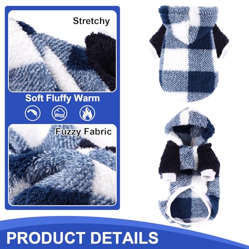 Dog Sweaters for Small Dogs (X-Small (Chest 12.2 in) / Blue Plaid)