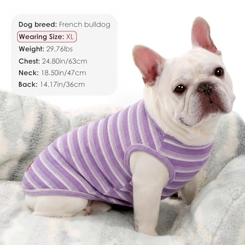 3Pack Dog Shirts Lightweight Waffle Dog Shirt for Small DogsSleeveless Dog Shirt for Small Medium Boy Girl Dogs Cozy & Breathable Pet Vest (XL(Back: 17.7", Chest: 22.8", 19.8-29.8lbs) / Light Purple+Light Pink+Light Grey)