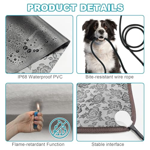 Large Dog Heating Pad for Dogs (XL:34*21'')