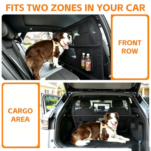 56'' Dog Car Barrier for Cars SUVs Trucks (Large 56"*32" / Matte Black)