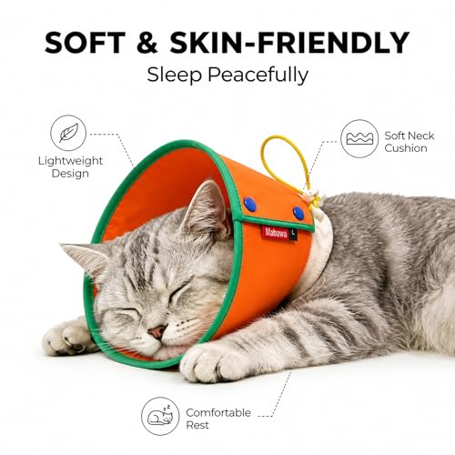 Soft Dog Cone Collar for Dogs & Cats (Orange / XS)
