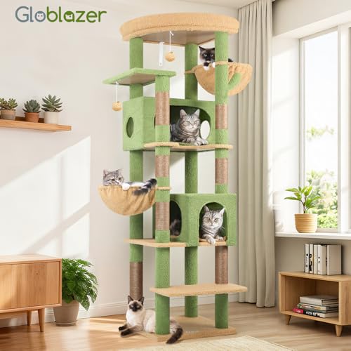 74in Cactus Heavy Duty Cat Tree Tower for Indoor Large Cats (Cactus Green / 74inch)