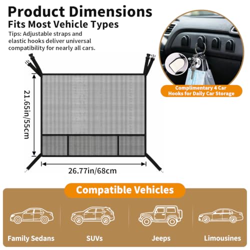 Dog Car Barrier Dog Net for Car Pet Divider Net for Cars and SUVs
