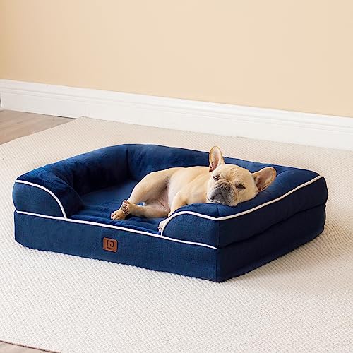 Orthopedic Dog Beds Large Sized Dog (Navy / 36.0"l X 27.0"w X 6.5"th)