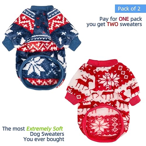 Christmas Dog Sweater (Red,Blue / Small)