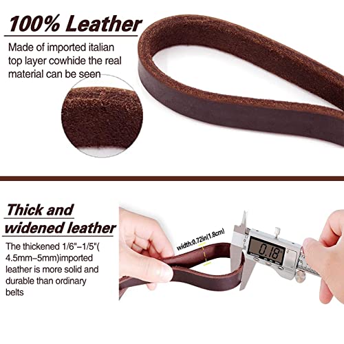 Leather Dog Leash 8ft (8 ft x 3/4 inch / Brown)
