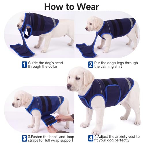 Small Dog Anxiety Vest (Navy / S(Chest: 20.5 inch))
