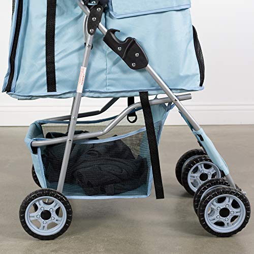 Four Wheel Pet Stroller (Blue)