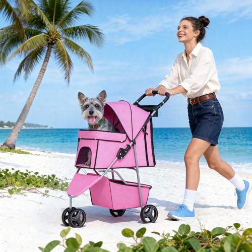 3 Wheel Pet Stroller (Pink)
