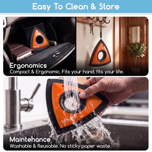 Mini Pet Hair Remover for Car Detailing Dog Hair Tool Brush (Orange)