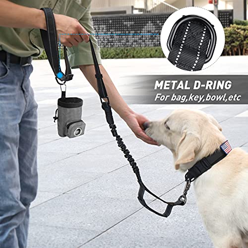 Tactical Bungee No Pull Strong Dog Leash (Rflective Black)