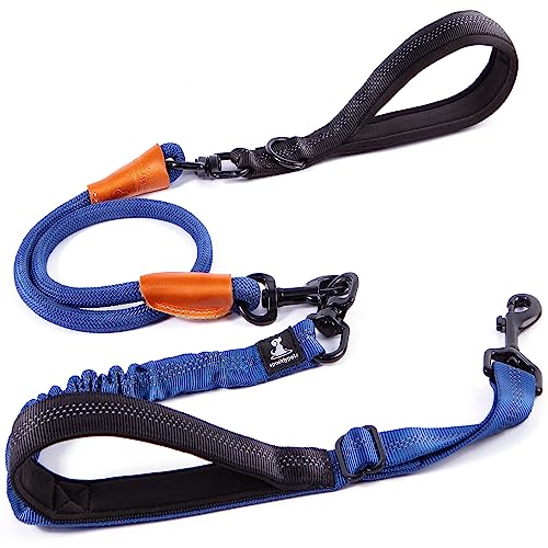Heavy Duty Bungee Rope Leash (Adjustable Premium Blue)