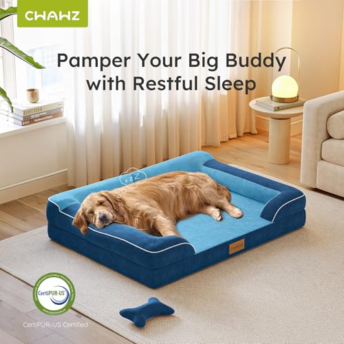 Extra Large Dog Bed (Navy Blue / X-Large(42"L x 30"W x 9.5"Th))
