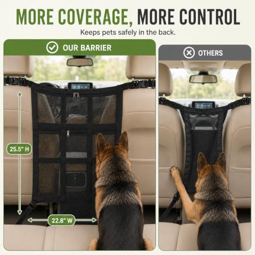 Car Dog Barrier with Storage Pocket