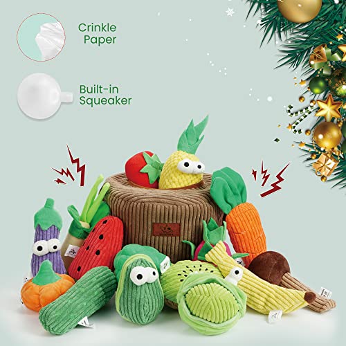 Squeaky Fruits Veggies Stuffed Dog Toys Pack (Fruit and Vegetables)