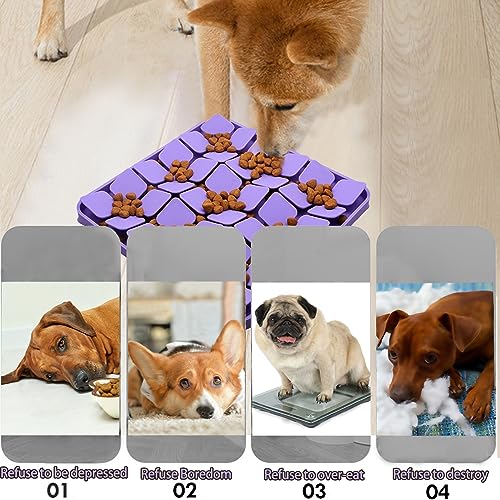 Silicone Snuffle Mat for Small Dogs Puppy Cat Slow Down Eating (Purple-S(8.2x8.2in))